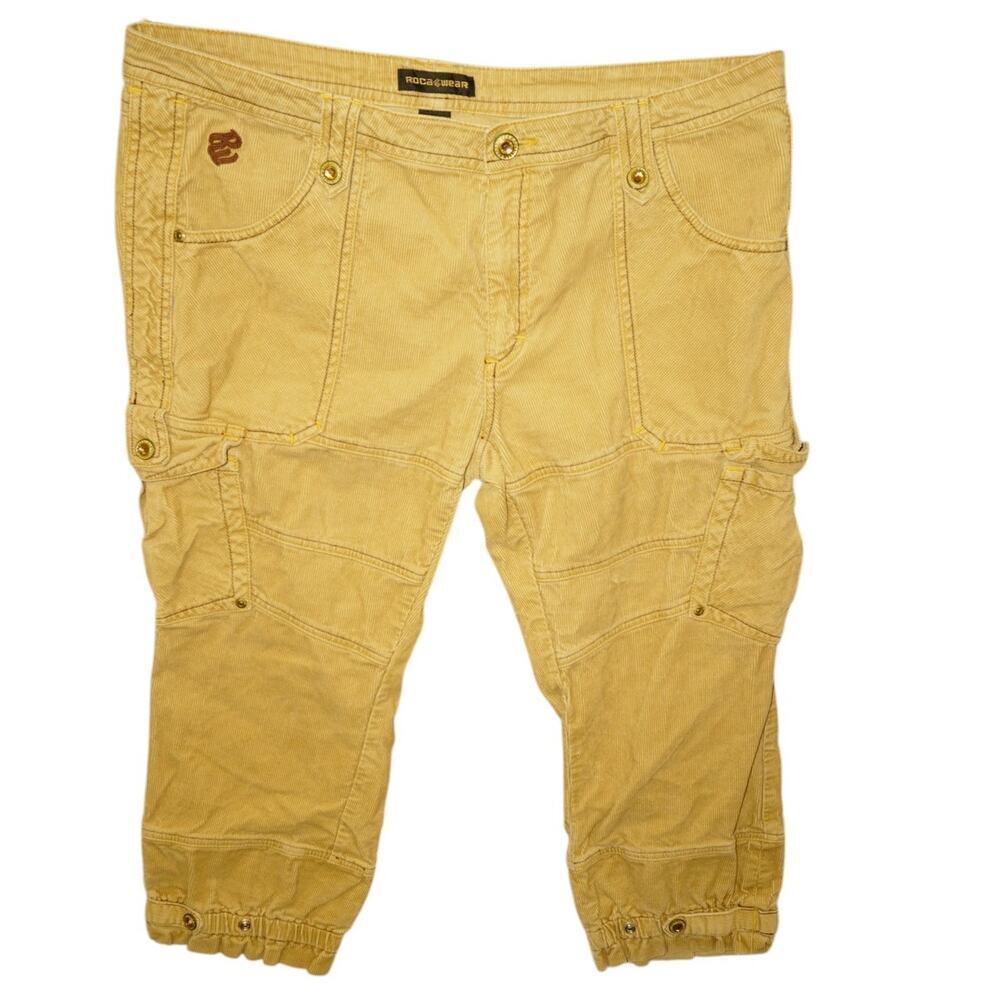 Rocawear Women’s Cargo Capri Pants – Size 18 – Corduroy Y2K Hip Hop Streetwear